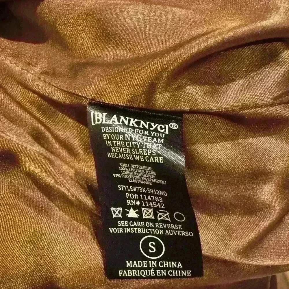 Moto Jacket 100% leather in El Dorado by Blank NYC Small - Picture 3 of 5